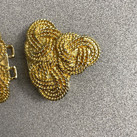 Gay Boyer Rope Knot Belt Buckle Gold-Tone Statement Vintage 80s "Fits 2in Belt" - Picture 4 of 8